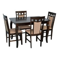 Set masă și scaune Evelin HV-29V Chocolate + 4 Deepa R Chocolate/NV-3WP