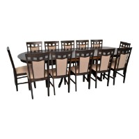 Set masă și scaune Evelin HV-33V Chocolate + 12 Deppa R Chocolate/NV-3WP