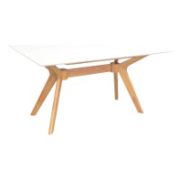 Set masă și scaune Evelin Raffles Rectangular White/Bella Beech + 6 Cameroon White/Bella Beech