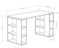 Masa de birou Trendy Colmar White/Oak 140x75x60cm GTR000990 imaginea #3 — magazin online Desire.md