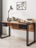 Masa de birou Trendy Cosmo Siesta Pine Atlantic/Black 139x75x60cm GTR001124