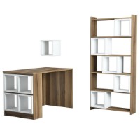 Masa de birou Trendy Cutie Walnut/White 120x65x75cm GTR001043 imaginea #3 — magazin online Desire.md