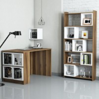 Masa de birou Trendy Cutie Walnut/White 120x65x75cm GTR001043 imaginea #1 — magazin online Desire.md