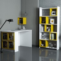 Masa de birou Trendy Cutie White/Yellow 120x65x75cm GTR001047 imaginea #1 — magazin online Desire.md