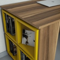 Masa de birou Trendy Cutie Walnut/Yellow 120x75x65cm GTR001022 imaginea #4 — magazin online Desire.md