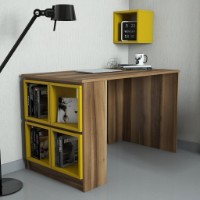 Masa de birou Trendy Cutie Walnut/Yellow 120x75x65cm GTR001022 imaginea #1 — magazin online Desire.md