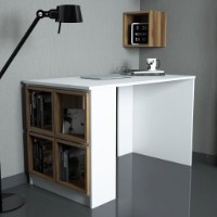 Masa de birou Trendy Cutie White/Walnut 120x75x65cm GTR001024 imaginea #1 — magazin online Desire.md