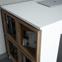 Masa de birou Trendy Cutie White/Walnut 120x75x65cm GTR001024 imaginea #2 — magazin online Desire.md