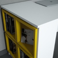 Masa de birou Trendy Cutie White/Yellow 120x75x65cm GTR001025 imaginea #2 — magazin online Desire.md