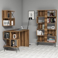 Masa de birou Trendy Extra 2 Walnut 120x60x78.8cm GTR001054 imaginea #3 — magazin online Desire.md