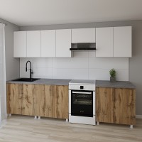Bucătărie Smartex K1 300 White/Dark Oak (30040)
