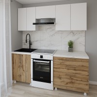 Bucătărie Smartex K2 200 White/Dark Oak (30052)