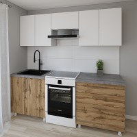 Bucătărie Smartex K2 220 White/Dark Oak (30058)