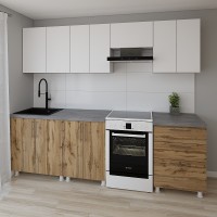 Bucătărie Smartex K2 260 White/Dark Oak (30070)