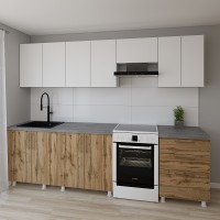 Bucătărie Smartex K2 280 White/Dark Oak (30076)