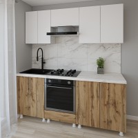 Bucătărie Smartex K3 200 White/Dark Oak (30094)
