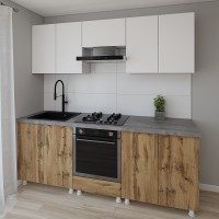 Bucătărie Smartex K3 220 White/Dark Oak (30100)