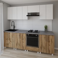Bucătărie Smartex K3 240 White/Dark Oak (30106)