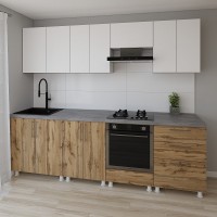 Bucătărie Smartex K4 260 White/Dark Oak (30154)
