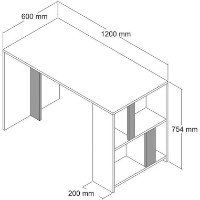 Masa de birou Trendy Lima Walnut/Anthracit 120x75x60cm GTR001003 imaginea #2 — magazin online Desire.md