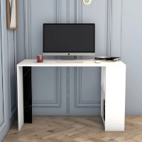 Masa de birou Trendy Lima Marble White/Black 120x75x60cm GTR001010 imaginea #3 — magazin online Desire.md