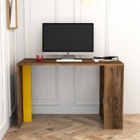 Письменный стол Trendy Lima Walnut/Yellow 120x75x60cm GTR001007 фото №3 — интернет-магазин Desire.md
