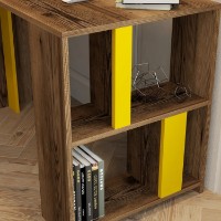 Письменный стол Trendy Lima Walnut/Yellow 120x75x60cm GTR001007 фото №4 — интернет-магазин Desire.md