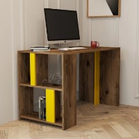 Письменный стол Trendy Lima Walnut/Yellow 120x75x60cm GTR001007 фото №5 — интернет-магазин Desire.md