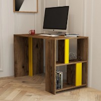 Письменный стол Trendy Lima Walnut/Yellow 120x75x60cm GTR001007 фото №1 — интернет-магазин Desire.md