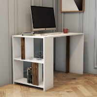 Masa de birou Trendy Lima White/Walnut 120x75x60cm GTR001011 imaginea #3 — magazin online Desire.md