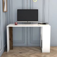 Masa de birou Trendy Lima White/Walnut 120x75x60cm GTR001011 imaginea #4 — magazin online Desire.md
