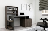 Masa de birou Trendy Melis Walnut/Anthracit 146x74x60cm GTR005718 imaginea #1 — magazin online Desire.md