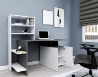 Masa de birou Trendy Melis White/Anthracit 146x74x60cm GTR005719 imaginea #4 — magazin online Desire.md