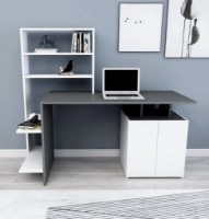 Masa de birou Trendy Melis White/Anthracit 146x74x60cm GTR005719 imaginea #5 — magazin online Desire.md