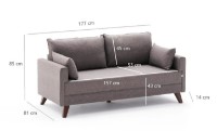 Диван Trendy Bella Brown 81x85x177cm GTR003127 фото №6 — интернет-магазин Desire.md