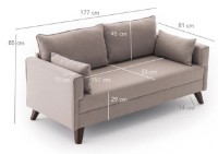 Диван Trendy Bella Cream 81x85x177cm GTR003129 фото №4 — интернет-магазин Desire.md