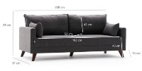 Диван Trendy Bella Anthracit 81x85x208cm GTR003214 фото №7 — интернет-магазин Desire.md