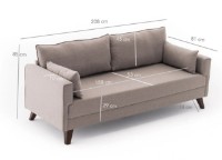 Диван Trendy Bella Cream 81x85x208cm GTR003217 фото №5 — интернет-магазин Desire.md