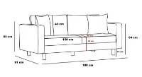 Диван Trendy Berlin Anthracit/Black 180x91x83cm GTR003134 фото №7 — интернет-магазин Desire.md
