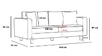 Canapea Trendy Berlin Cream/Gold 180x91x83cm GTR003137 imaginea #4 — magazin online Desire.md