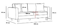 Canapea Trendy Berlin Cream/Black 180x91x83cm GTR003136 imaginea #6 — magazin online Desire.md