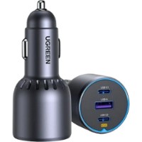 Автомобильная зарядка Ugreen 2xType-C + USB-A Aluminum 75W Grey (35024) фото №2 — интернет-магазин Desire.md