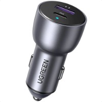 Автомобильная зарядка Ugreen USB-A + Type-C Aluminum 3A 52.5W Grey (60980) фото №2 — интернет-магазин Desire.md