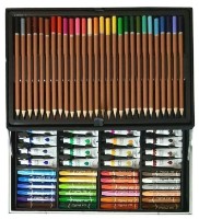 Marfă depreciată! Set de desen pentru copii 4Play Creativity Blue 145pcs