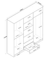 Dulap Trendy BA111 2324 Walnut/White 210x210x51cm GTR001849 imaginea #5 — magazin online Desire.md