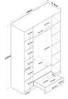Dulap Trendy BA112 2331 Walnut/White 140x210x51cm GTR001844 imaginea #5 — magazin online Desire.md