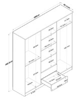 Dulap Trendy BA115 2283 Walnut/White 180x190x47cm GTR001843 imaginea #5 — magazin online Desire.md