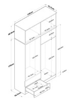 Dulap Trendy BA121 2696 Walnut/White 120x216.8x42.5cm GTR001841 imaginea #5 — magazin online Desire.md