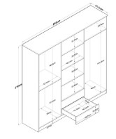 Dulap Trendy BA130 3049 Walnut/White 210x210x51.5cm GTR001850 imaginea #5 — magazin online Desire.md