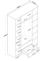 Dulap Trendy BA131 3052 Walnut/White 210x140x51.5cm GTR001846 imaginea #5 — magazin online Desire.md